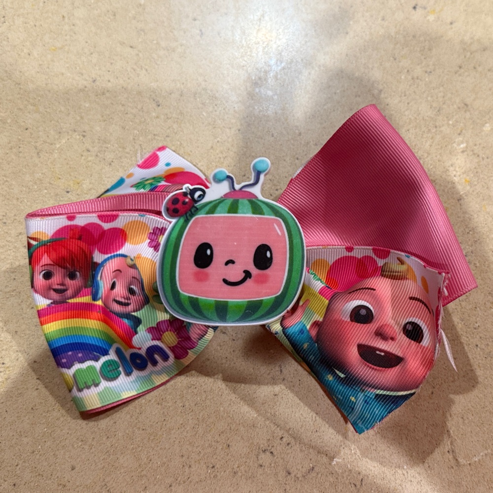 Colorful Kids Hair Bow with Cartoon Design